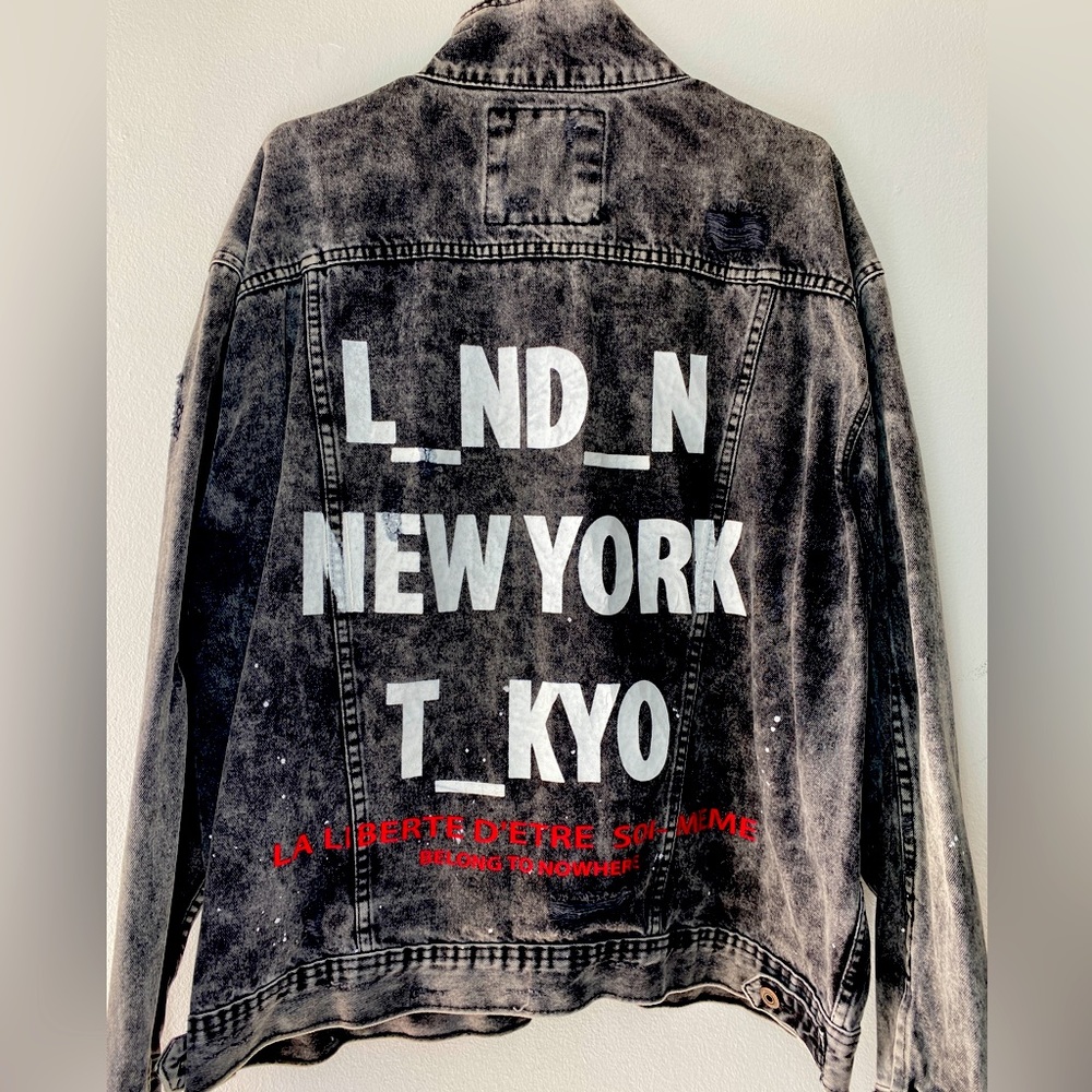 Zara Rare Collection Black Wash Jean Jacket XL